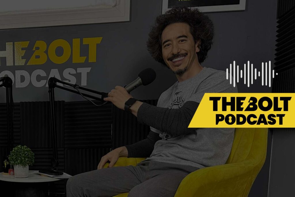 Ben Hatta recording in the BOLT podcast studio