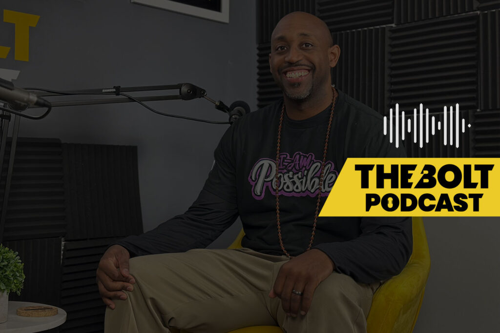 Kenneth "Coach Jo-Jo" Smith recording in the BOLT podcast studio