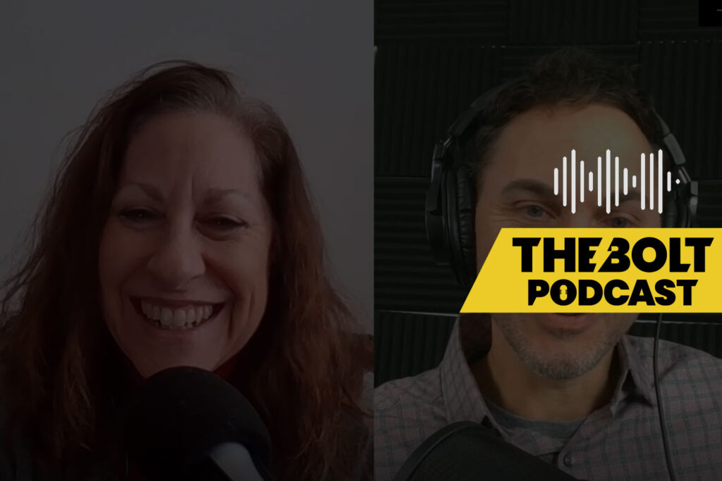 Todd Bertsch & Lori Saitz recording on the BOLT podcast