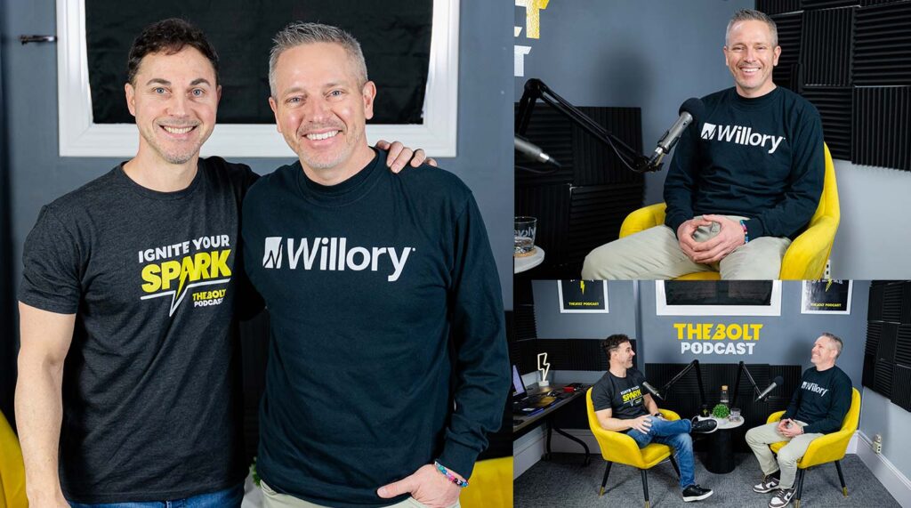 Todd Bertsch and John Bernatovicz in the BOLT podcast studio