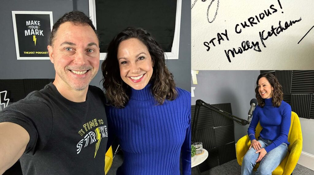 Todd Bertsch and Molly Ketcham in the BOLT podcast studio