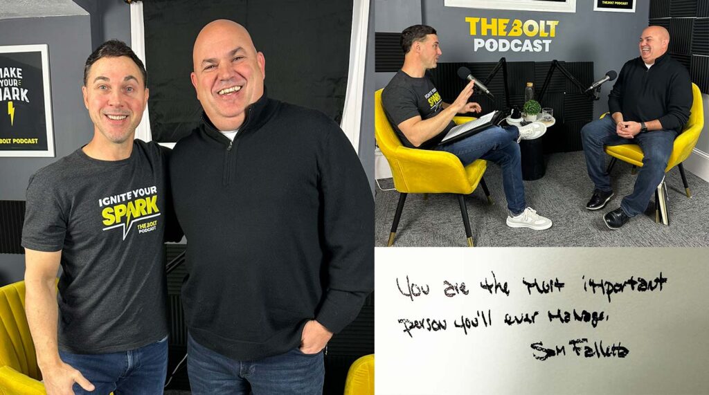 Sam Falletta and Todd Bertsch in the BOLT Podcast Studio