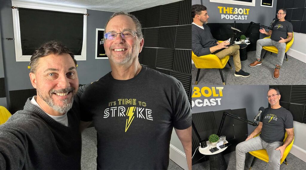 Todd Bertsch and Harvey Nelson in the BOLT Podcast Studio