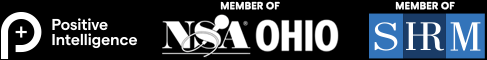 Positive Intelligence logo, NSA Ohio Logo, SHRM logo